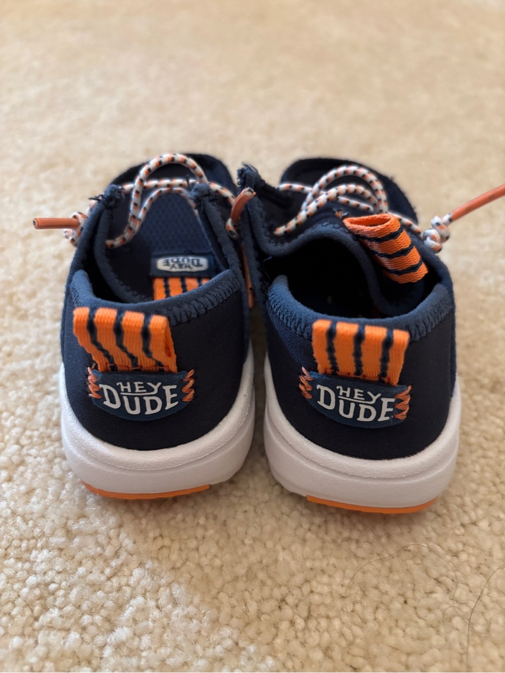 Hey Dude Kids Navy with Orange Accent Slip-On Sneakers